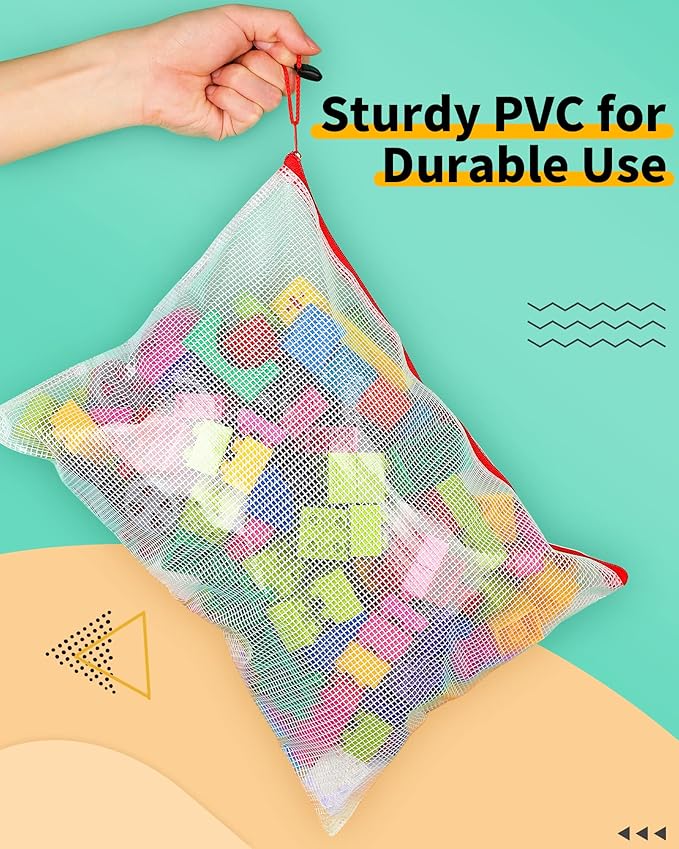 Smarpau 44pcs Mesh Zipper Pouch, 8 Sizes 11 Colors Plastic Bags for Organizing, Multipurpose Waterproof Storage Zip Pouches for Board Game Storage, Travel, Office Supplies