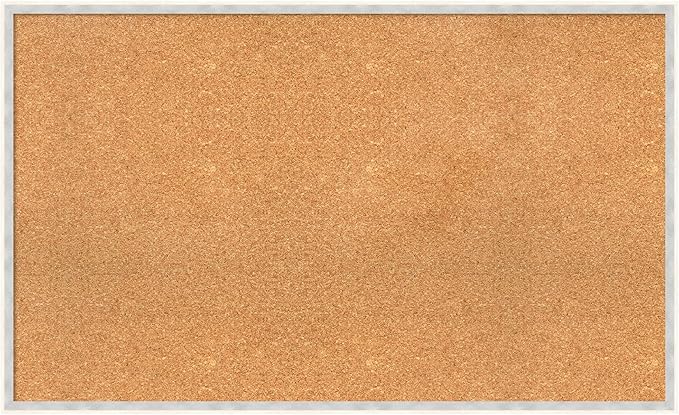 Amanti Art Natural Cork Board for Wall, 25x41 Vision Board with White Frame, Large Corkboard Office Decor for Home Organization, Modern Corkboard Pinboard to Display Items for Home Organization in