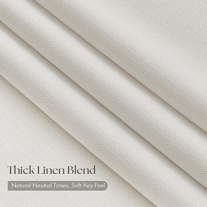 Natural Linen Pinch Pleated 84 Inch Long Curtains 4 Panels Set - Image 2