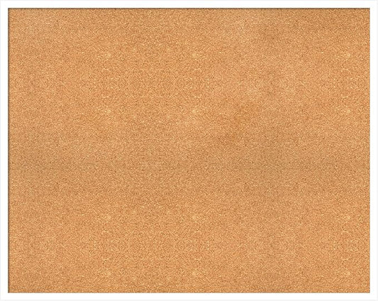 Amanti Art Natural Cork Board for Wall, 31x39 Vision Board with White Frame, X-Large Corkboard Office Decor for Home Organization, Modern Corkboard Pinboard to Display Items for Home Organization in