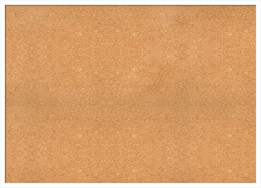 Amanti Art Natural Cork Board for Wall, 31x43 Vision Board with White Frame, Oversize Corkboard Office Decor for Home Organization, Modern Corkboard Pinboard to Display Items for Home Organization in