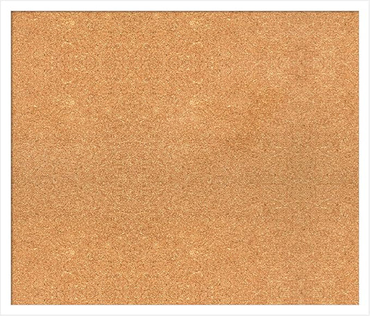Amanti Art Natural Cork Board for Wall, 23x27 Vision Board with White Frame, Medium Corkboard Office Decor for Home Organization, Modern Corkboard Pinboard to Display Items for Home Organization in