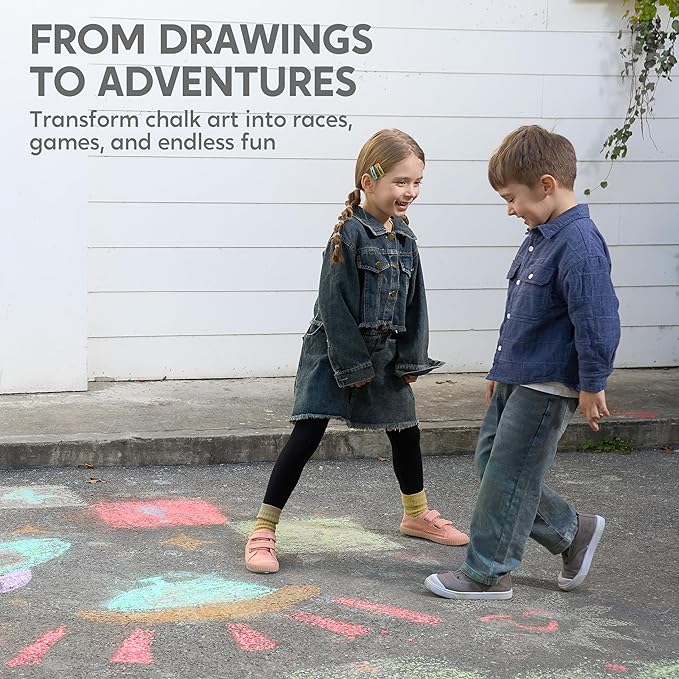 JOYIN 20 PCS Washable Sidewalk Chalks Set in 20 Colors, Non-Toxic Jumbo Colored Chalk for Kids, Painting for Outdoor Games, School Supplies, Painting on Chalkboard