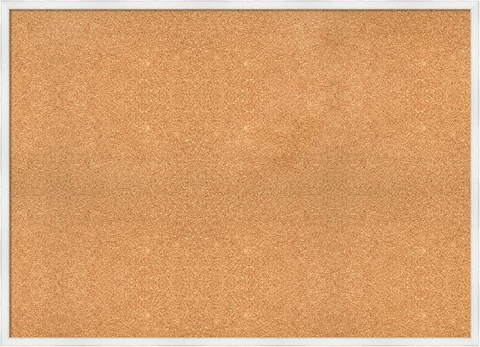 Amanti Art Natural Cork Board for Wall, 31x43 Vision Board with White Frame, Oversize Corkboard Office Decor for Home Organization, Country Rustic Corkboard Pinboard to Display Items for Home