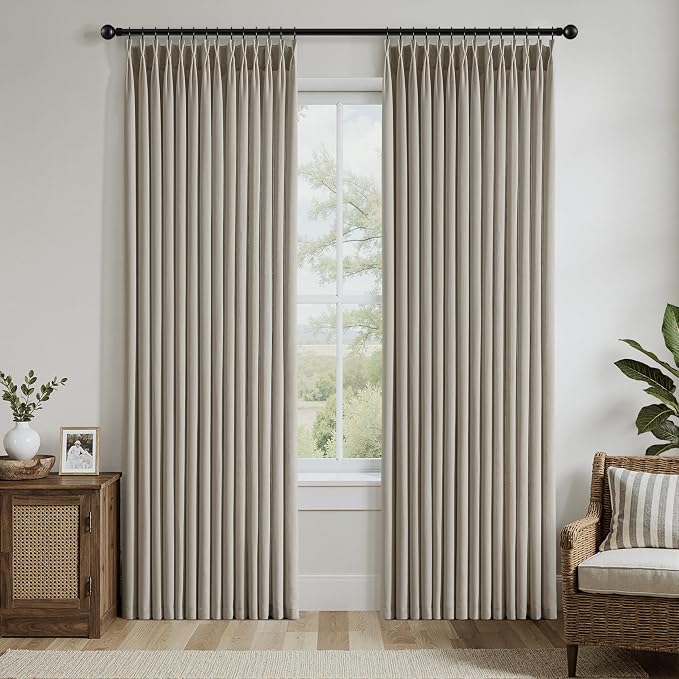 Memory Trained Pinch Pleated Curtains 84 Inches Long, Viral Linen Pinch Pleat - Image 2