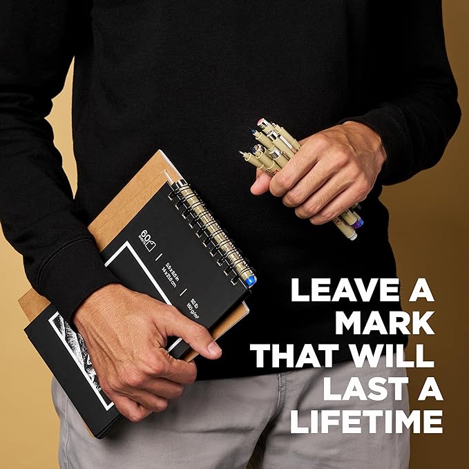 SAKURA Pigma Micron Fineliner Pens - Archival Black Ink Pens - Pens for Writing, Drawing, or Bullet Journaling - Assorted Point Sizes - 6 Pack