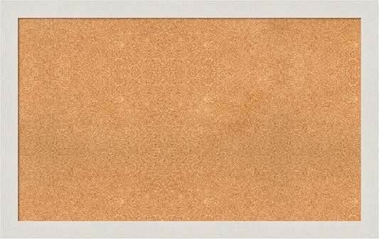 Amanti Art Natural Cork Board for Wall, 27x43 Vision Board with White Frame, Large Corkboard Office Decor for Home Organization, Country Rustic Corkboard Pinboard to Display Items for Home