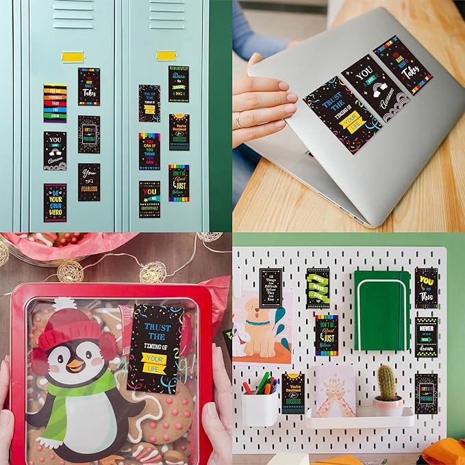 50 PCS Motivational Magnets, 25 Designs Inspirational Magnets Positive Affirmation Decals for Kids, Adults, Fridge (2' x 3.5')