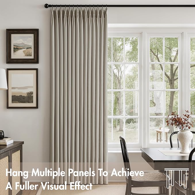 Memory Trained Pinch Pleated Curtains 108 Inches Long, Viral Linen Pinch Pleat - Image 3