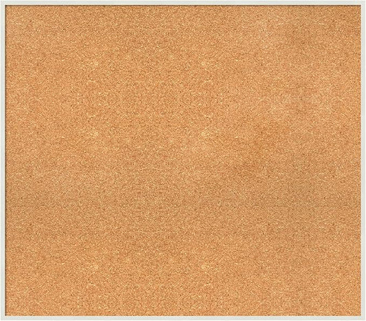 Amanti Art Natural Cork Board for Wall, 29x33 Vision Board with White Frame, Large Corkboard Office Decor for Home Organization, Modern Corkboard Pinboard to Display Items for Home Organization in