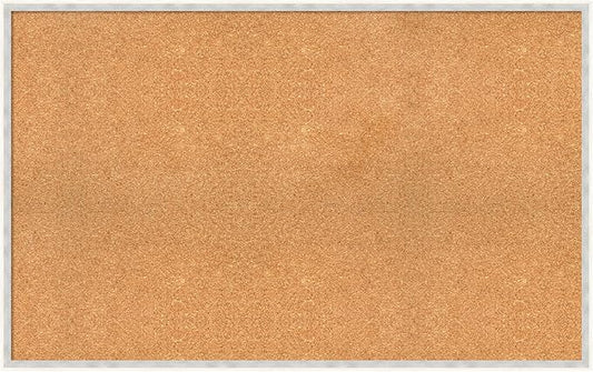 Amanti Art Natural Cork Board for Wall, 27x43 Vision Board with White Frame, Oversize Corkboard Office Decor for Home Organization, Modern Corkboard Pinboard to Display Items for Home Organization in