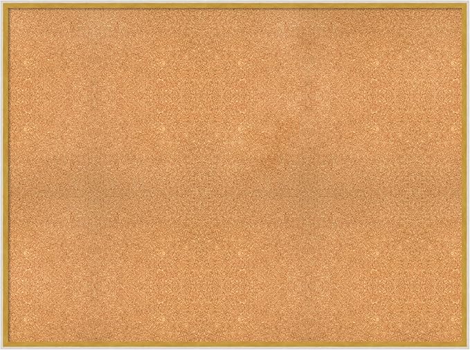 Amanti Art Natural Cork Board for Wall, 35x47 Vision Board with White Frame, Oversize Corkboard Office Decor for Home Organization, Modern Corkboard Pinboard to Display Items for Home Organization in