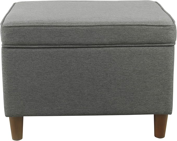 Home Decor | Dinah Collection Modern Storage Ottoman | Ottoman with Storage for Living Room & Bedroom (Grey)