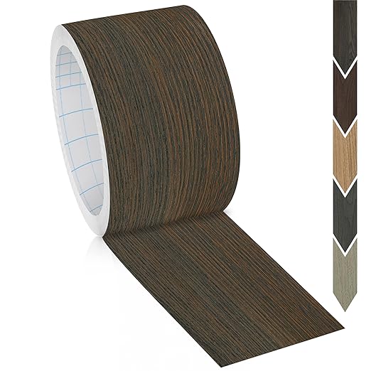 GSCIT Club Wood Grain Repair Tape, 2.4 inch X 100ft Self Adhesive Brown Walnut Grain Repair Patch for Tables, Chairs, Baseboards, Doors, Windows, Floors, Handicraft DIY.