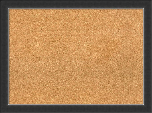 Amanti Art Natural Cork Board for Wall, 23x31 Vision Board with Black Wood Frame, Medium Corkboard Office Decor for Home Organization, Modern Contemporary Corkboard Pinboard to display items for home