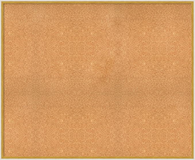 Amanti Art Natural Cork Board for Wall, 37x45 Vision Board with White Frame, Oversize Corkboard Office Decor for Home Organization, Modern Corkboard Pinboard to Display Items for Home Organization in