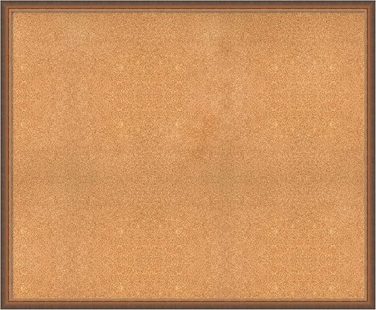 Amanti Art Natural Cork Board for Wall, 38x46 Vision Board with Bronze Frame, Oversize Corkboard Office Decor for Home Organization, Modern Corkboard Pinboard to Display Items for Home Organization