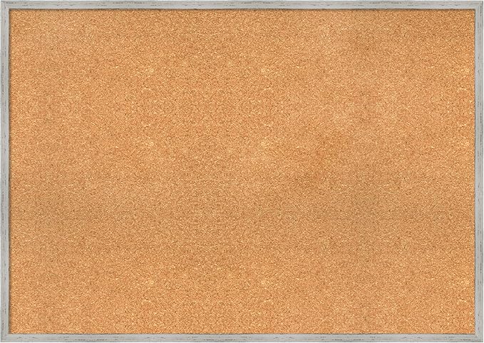 Amanti Art Natural Cork Board for Wall, 29x41 Vision Board with White Frame, X-Large Corkboard Office Decor for Home Organization, Cottage Corkboard Pinboard to Display Items for Home Organization in