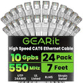 GEARit Cat 6 Ethernet Patch Cables 7 ft White, High Speed 24AWG 10Gbps RJ45 by GEARit