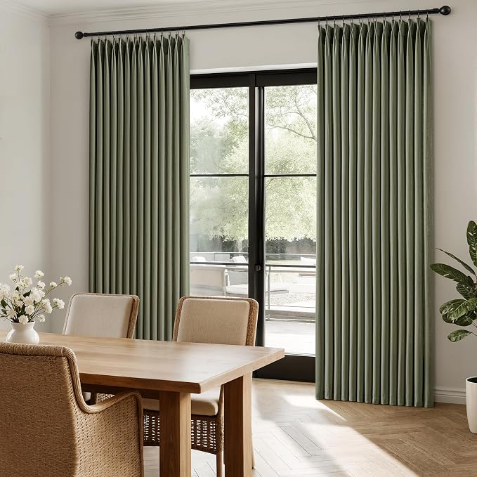 Memory Trained Pinch Pleated Curtains 108 Inches Long, Linen Pinch Pleat Sheer - Image 5