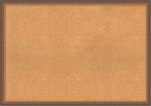 Amanti Art Natural Cork Board for Wall, 28x40 Vision Board with Bronze Frame, Large Corkboard Office Decor for Home Organization, Modern Corkboard Pinboard to Display Items for Home Organization in