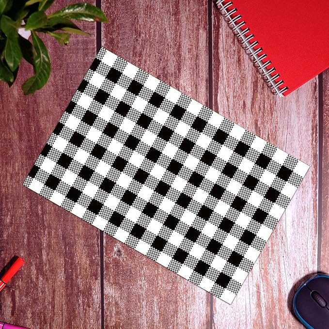 100 Count - 10x13 inch Poly Mailers Black Gingham Plaid Shipping Bags,Mailing Envelope with Self Seal Strip