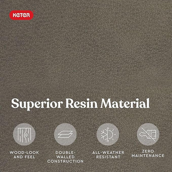 Keter Marvel Plus 71 Gallon Resin Deck Box-Organization and Storage for Patio Furniture Outdoor Cushions, Throw Pillows, Garden Tools and Pool Floats, Mossy Brown