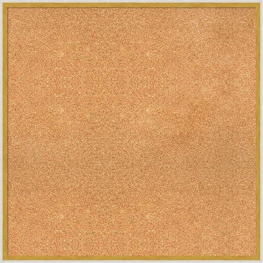 Amanti Art Natural Cork Board for Wall, 29x29 Vision Board with White Frame, Large Corkboard Office Decor for Home Organization, Modern Corkboard Pinboard to Display Items for Home Organization in