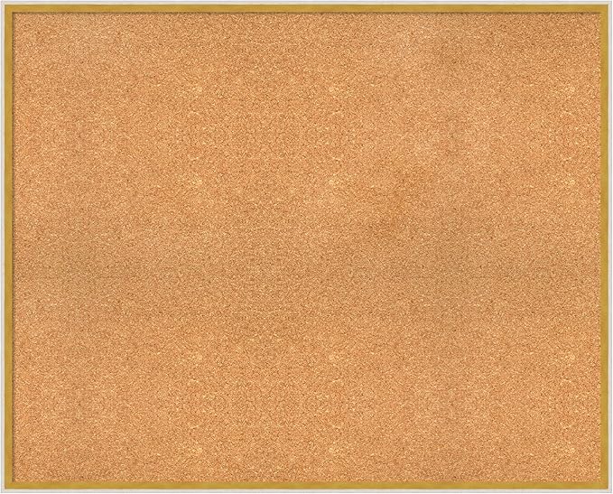 Amanti Art Natural Cork Board for Wall, 33x41 Vision Board with White Frame, X-Large Corkboard Office Decor for Home Organization, Modern Corkboard Pinboard to Display Items for Home Organization in