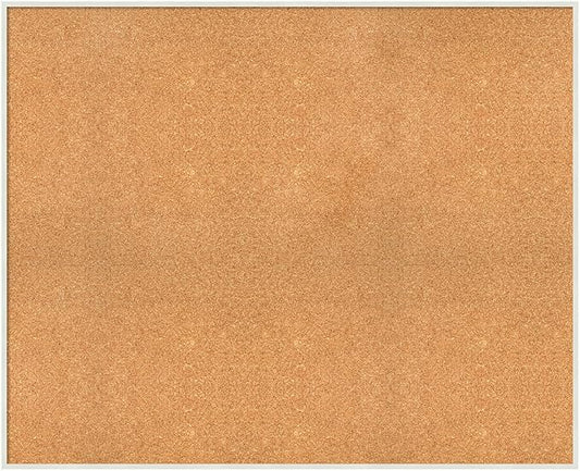 Amanti Art Natural Cork Board for Wall, 35x43 Vision Board with White Frame, Oversize Corkboard Office Decor for Home Organization, Modern Corkboard Pinboard to Display Items for Home Organization in