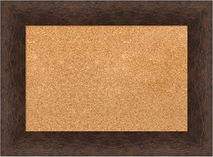 Amanti Art Natural Cork Board for Wall, 17x23 Vision Board with Brown Wood Frame, Small Corkboard Office Decor for Home Organization, Casual Corkboard Pinboard to Display Items for Home Organization