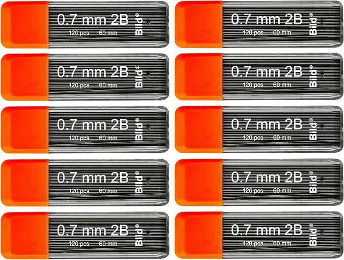 Bild Premium 1200 leads of 0.7 mm 2B Mechanical Pencil Lead Refills (2B Mega, 0.7 mm)