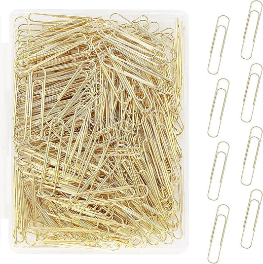 Jumbo Paper Clips, 200pcs 2 Inch Paper Clip, Large PaperClips, Stainless Steel, Paperclip for Paperwork Office School Home and Personal Use (Golden)