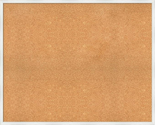 Amanti Art Natural Cork Board for Wall, 33x41 Vision Board with White Frame, X-Large Corkboard Office Decor for Home Organization, Country Rustic Corkboard Pinboard to Display Items for Home