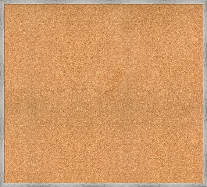 Amanti Art Natural Cork Board for Wall, 37x41 Vision Board with White Frame, Oversize Corkboard Office Decor for Home Organization, Cottage Corkboard Pinboard to Display Items for Home Organization