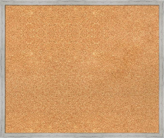 Amanti Art Natural Cork Board for Wall, 21x25 Vision Board with White Frame, Medium Corkboard Office Decor for Home Organization, Cottage Corkboard Pinboard to Display Items for Home Organization in