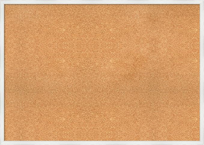 Amanti Art Natural Cork Board for Wall, 29x41 Vision Board with White Frame, X-Large Corkboard Office Decor for Home Organization, Country Rustic Corkboard Pinboard to Display Items for Home