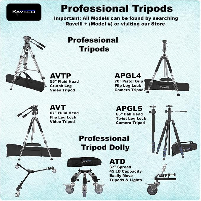 Ravelli APLT2 50" Light Weight Aluminum Tripod - Image 9