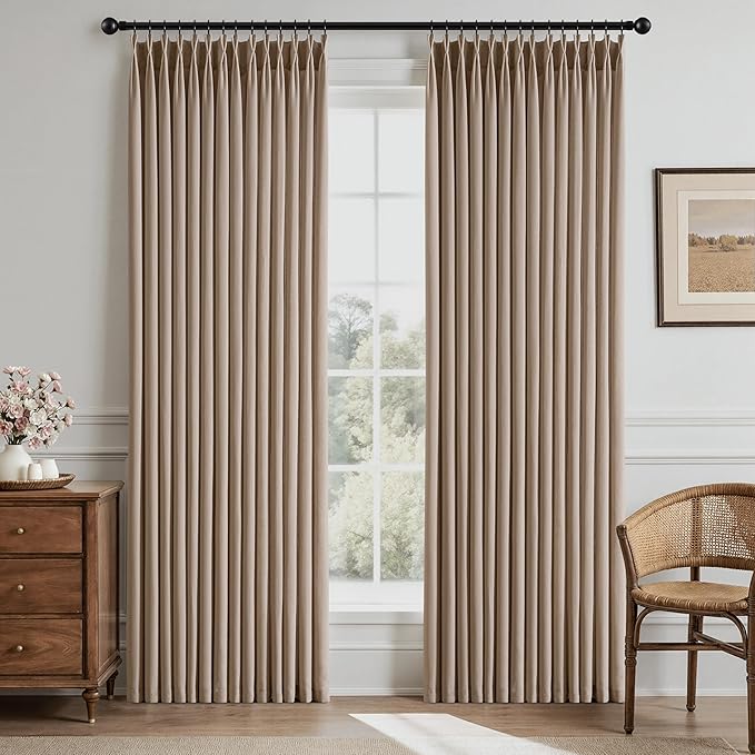 Memory Trained Pinch Pleated Curtains 108 Inches Long, Viral Linen Pinch Pleat - Image 2