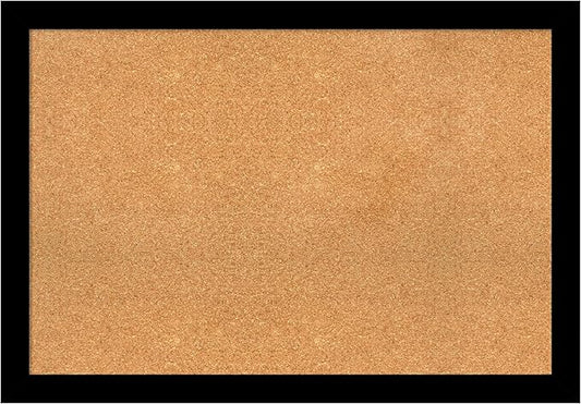 Amanti Art Natural Cork Board for Wall, 27x39 Vision Board with Black Wood Frame, Large Corkboard Office Decor for Home Organization, Modern Contemporary Corkboard Pinboard to display items for home