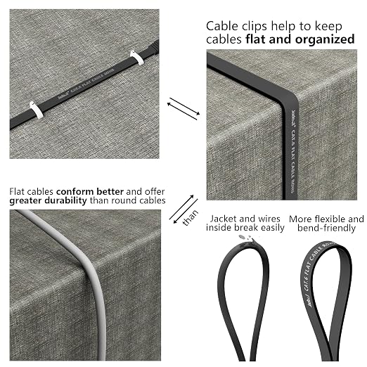Jadaol Cat 6 Ethernet Cable 1ft 10-Pack, 10Gbps Support Cat8 Cat7 Network - Image 5