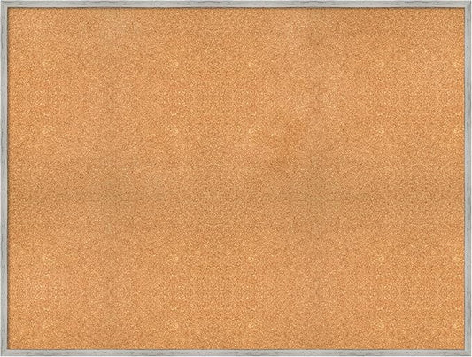 Amanti Art Natural Cork Board for Wall, 37x49 Vision Board with White Frame, Oversize Corkboard Office Decor for Home Organization, Cottage Corkboard Pinboard to Display Items for Home Organization