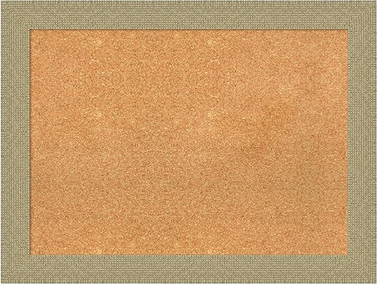 Amanti Art Natural Cork Board for Wall, 24x32 Vision Board with Gold Frame, Medium Corkboard Office Decor for Home Organization, Casual Corkboard Pinboard to display items for home organization