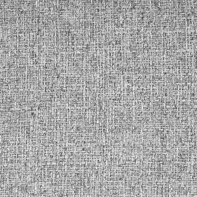 Homepop Home Decor | Upholstered Round Storage Ottoman | Ottoman with Storage for Living Room & Bedroom, Light Gray Tweed