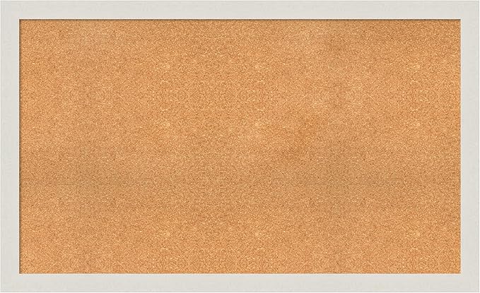 Amanti Art Natural Cork Board for Wall, 31x51 Vision Board with White Frame, Oversize Corkboard Office Decor for Home Organization, Country Rustic Corkboard Pinboard to Display Items for Home