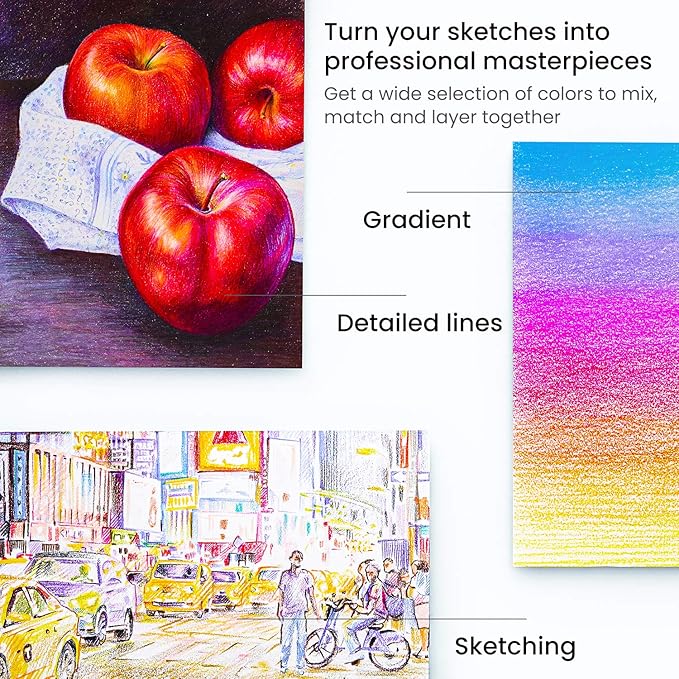 ARTEZA Colored Pencils, 48 Wax-Based Color Pencils, Vibrant Coloring Pencils in Tin Box for Adults, Professional Art Supplies