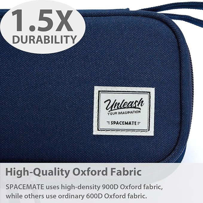 Pencil Case Pouch Box Bag School Supplies Girls Boys Kids, Cute Preppy Stuff Large Big Capacity Aesthetic Pen Organizer, Back to College Stationary, Midnight Blue, Standard Stlye, 1800ml