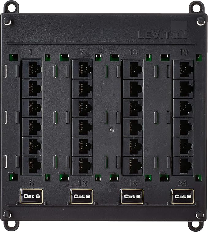 Leviton Twist and Mount Patch Panel, CAT 6 24 Port by Leviton