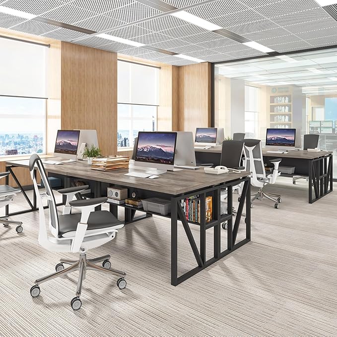 Tribesigns Office Desk with Drawers Sets, 55 inches L Shaped Computer Desk with Mobile File Cabinet,Big Executive Desk for Home Office Furniture Sets (Dark Oak, 55-inch)