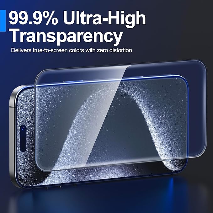 Ailun 3 Pack Screen Protector for iPhone 15 Pro Max + 3 Pack Camera Lens - Image 3